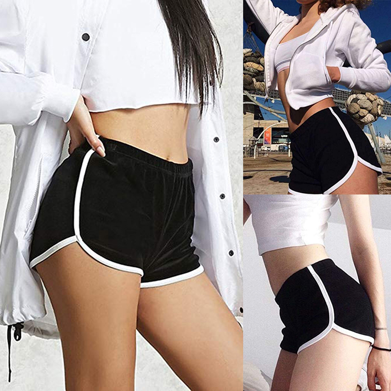 Women  Casual Basic Shorts Sexy Fitness Shorts Summer Breathable Sports Shorts Elastic Female Jogging Gym Workout Short