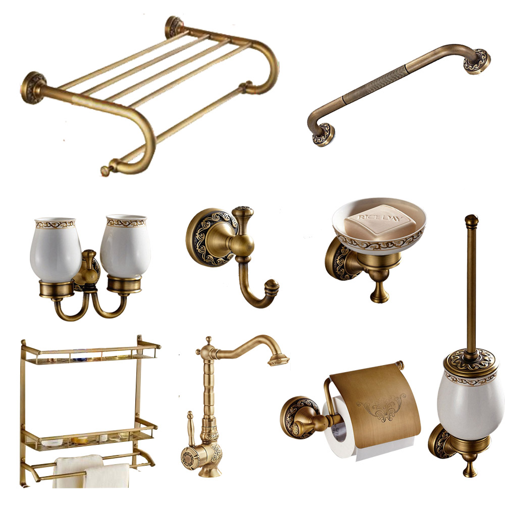 Brass Collection Carved Paper Holder Bathroom Accessories  Antique  Bathroom Products wall mounted brass bathroom hardware set