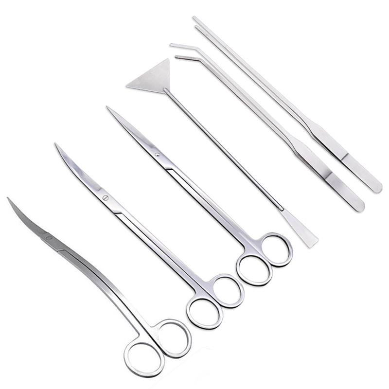 Aquarium Scissors Tweezers Tool Fish Tank Plants Wave Scissors Water Grass Stainless Cleaning Tools Holder Aquarium Accessories