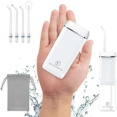 Water Flosser [Mini Cordless Portable] Oral Irrigator Water Teeth Cleaner pick, Telescopic Water Tank, 3 Modes & IPX7 Waterproof, Home & Travel Water Flossers for Teeth, Braces Bridges Care