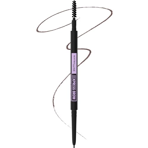 Maybelline Express Brow Ultra Slim Eyebrow Makeup, Brow Pencil with Precision Tip and Spoolie for Defined Eyebrows, Deep Brown, 1 Count