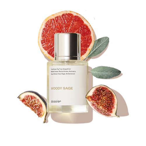 Dossier - Woody Sage - Eau de Parfum - Inspired by J.Malone's Wood Sage & Sea Salt - Perfume Luxury - Pure Infused - Paraben-Free - Vegan - For Women Men Unisex - Fragrance 1.7 oz (Spray 50ml)