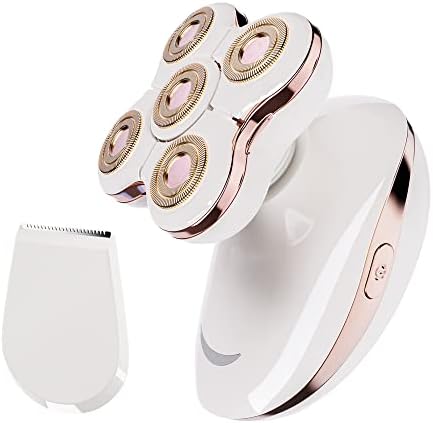 Electric Razors for Womens, 2-in-1 Best Shaver for Women, Rechargeable Trimmer with Detachable Head for Women's Legs, Bikini, Face, Lips Hairs, Cordless Wet Dry Facial Hair Removal for Women