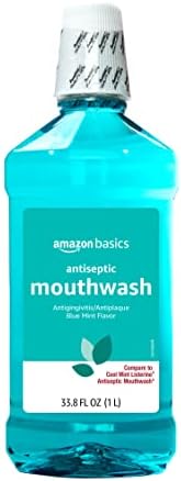 Amazon Basics Antiseptic Mouthwash, Blue Mint, 1 Litre, 33.8 Fluid Ounces, 1-Pack (Previously Solimo)