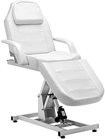 BarberPub Salon SPA Massage Bed Tattoo Chair Facial Adjustable Table Beauty Equipment 0100 (White)