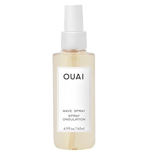 OUAI Wave Spray - Coconut Oil & Rice Protein Texture Mist for Voluminous Beach Waves with Shine - Paraben Free, Safe for Color & Keratin-Treated Hair (4.9 fl oz)