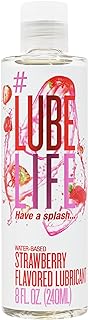 Lube Life Water-Based Strawberry Flavored Lubricant, Personal Lube for Men, Women and Couples, Made Without Added Sugar, 8 Fl Oz