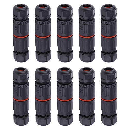 10pcs Ip68 Waterproof Electrical Junction Box, 3 Pin Electrical Connectors 0.5mm²~2.0mm² for Power Supply Network Communication Equipment Lighting