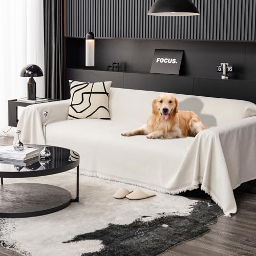 100% Waterproof Sofa Covers for Pets Couch Covers Dogs Cats Sofa SlipCover for Sectional Couches Reclining Armseat Futon Washable Furniture Protector Covers for Living Room(71" x 51", Beige)