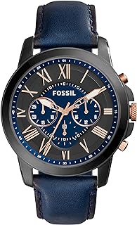 Fossil Grant Men's Watch with Chronograph or Automatic Display and Genuine Leather or Stainless Steel Band